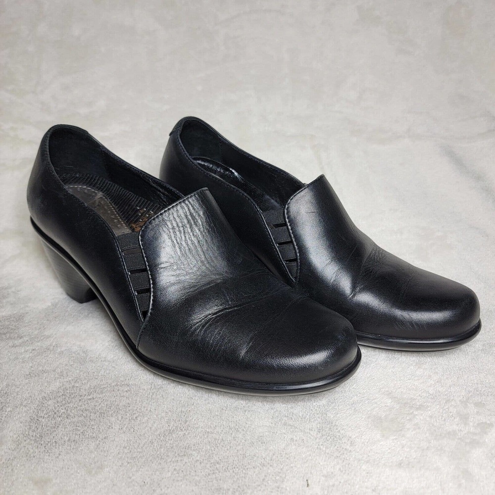 Dansko Women's 2 1/2" Heel Dress Shoes Elastic Stretch On Sides Sz US 6.5 Black